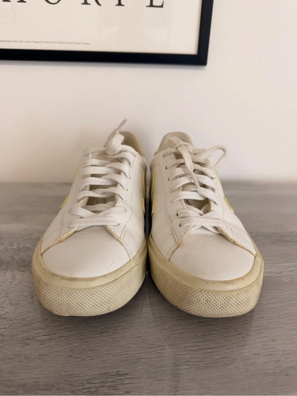 VEJA Campo Leather Sneakers White Sun Peach Women’s Sneakers Size 8